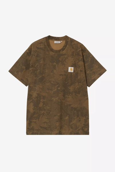 S/S Camo Combi T-Shirt - Green / Hamilton Brown Garment dyed