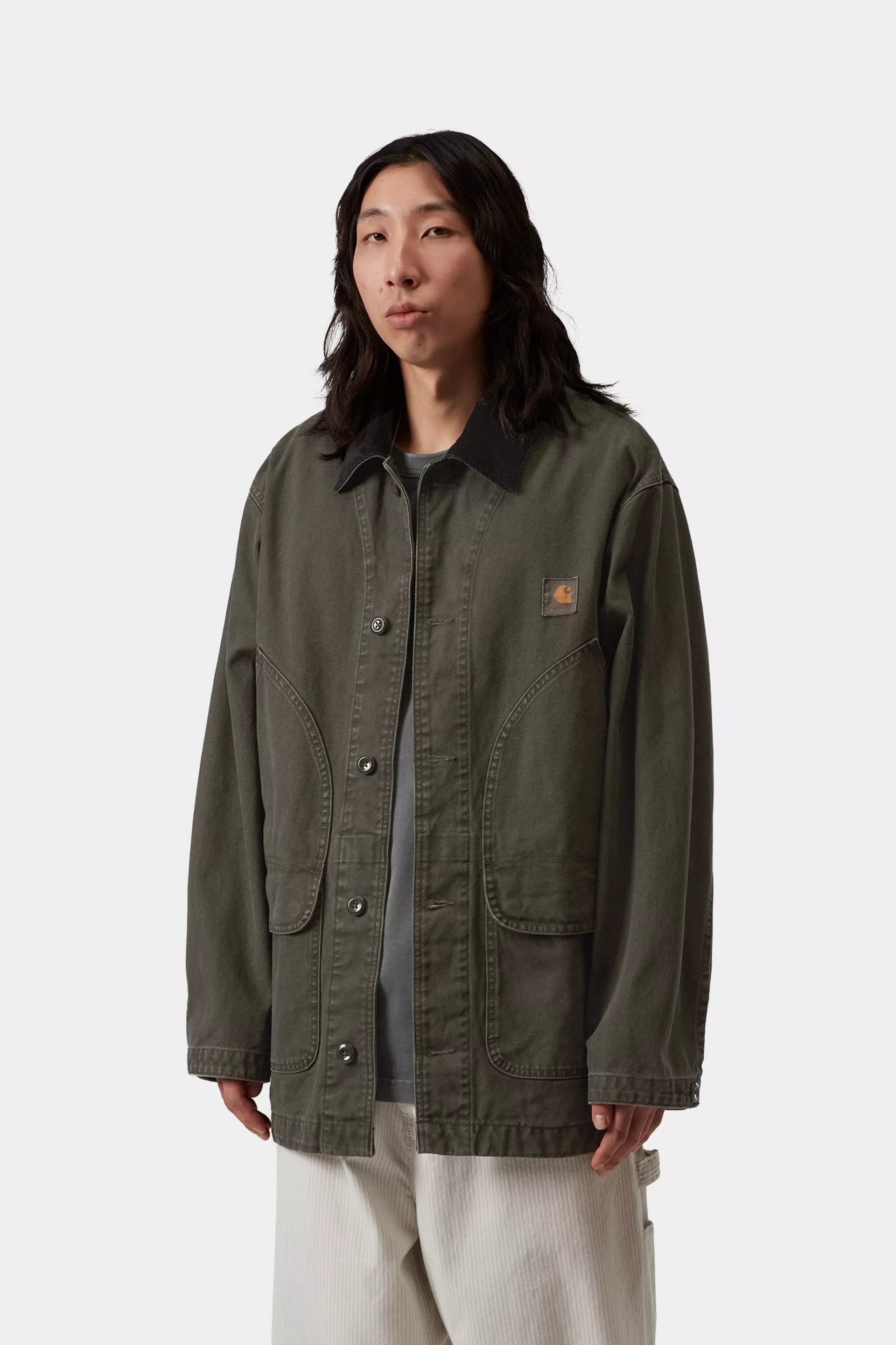 Prescott Coat Cotton Canvas - Oxide Green / Black