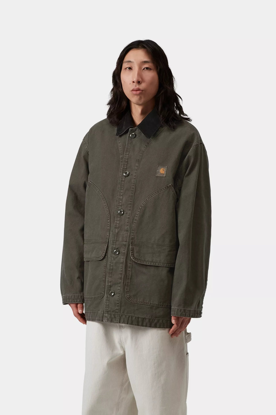 Prescott Coat Cotton Canvas - Oxide Green / Black