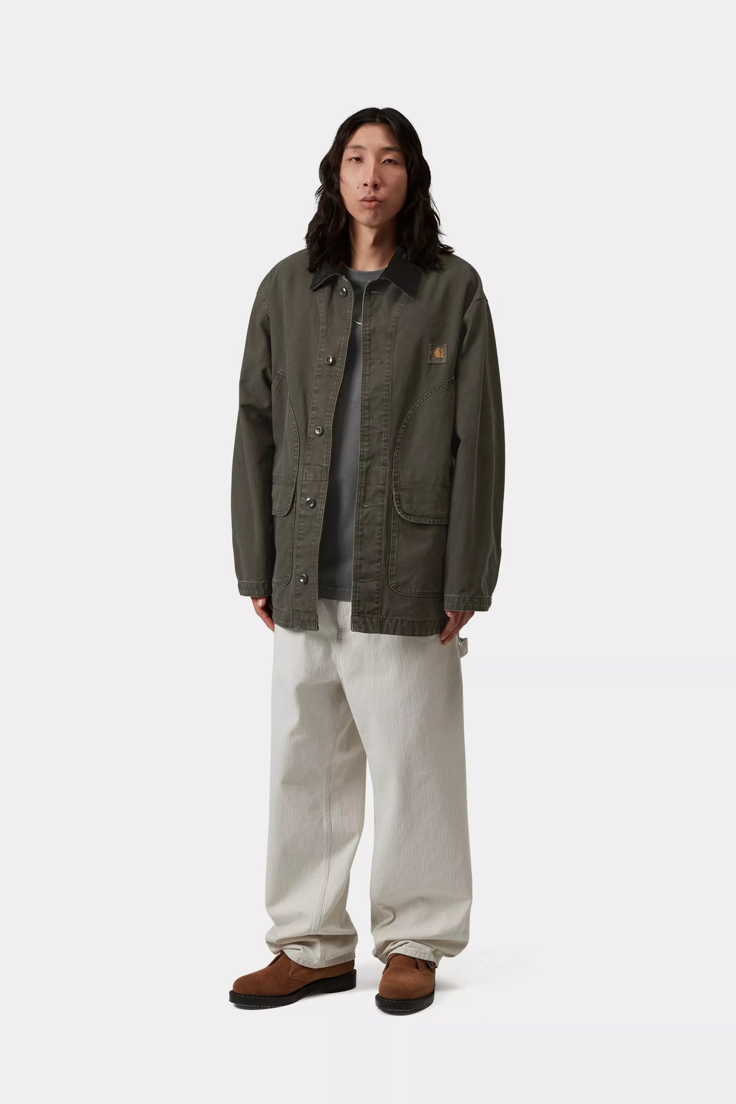 Prescott Coat Cotton Canvas - Oxide Green / Black