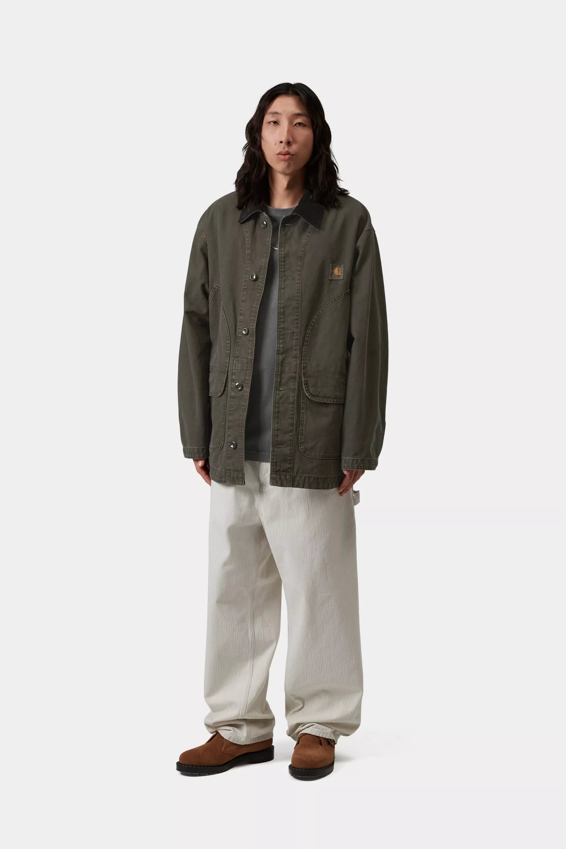 Prescott Coat Cotton Canvas - Oxide Green / Black