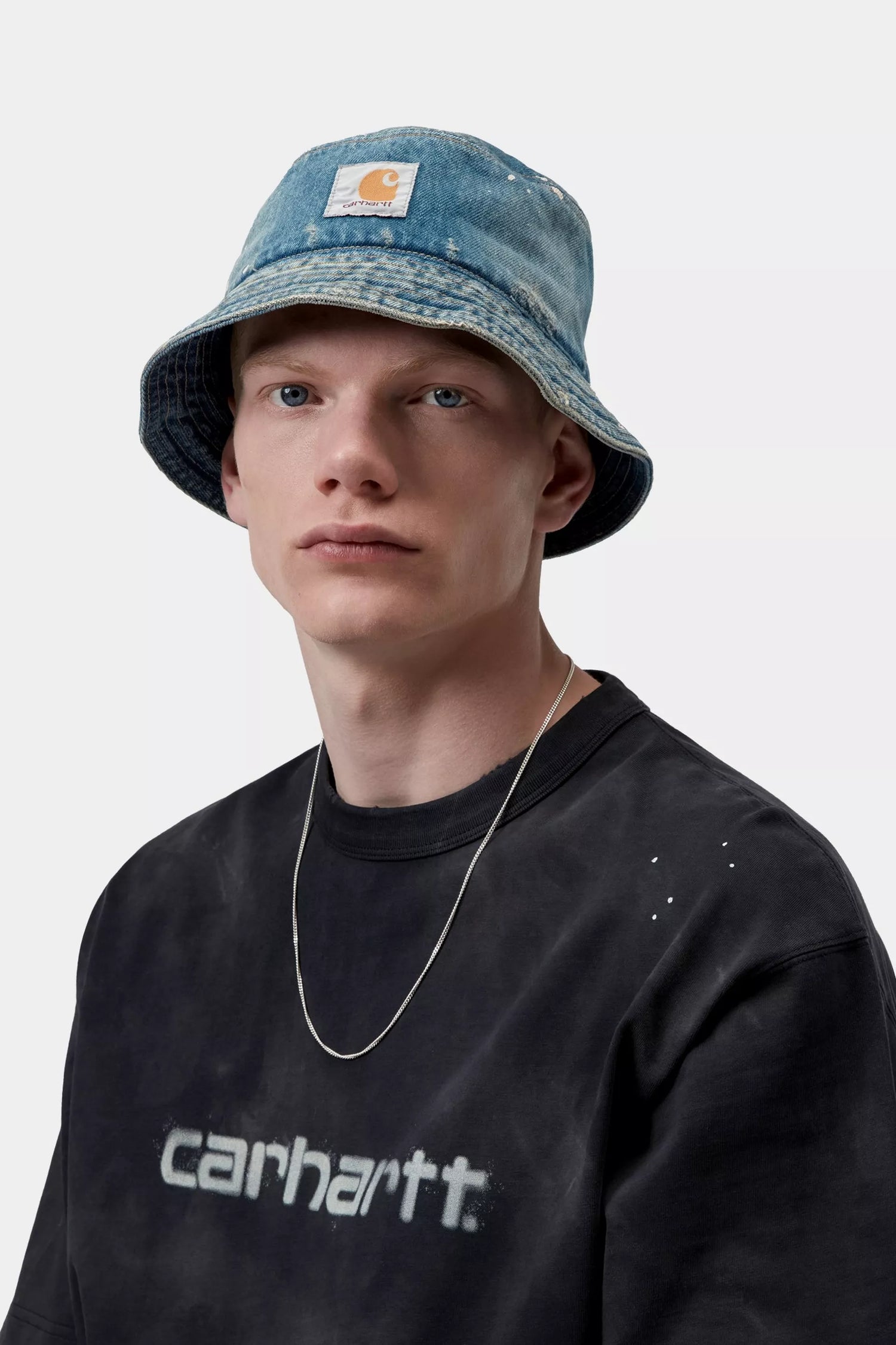 Belmar Bucket Hat - Blue destroy wash, splatter