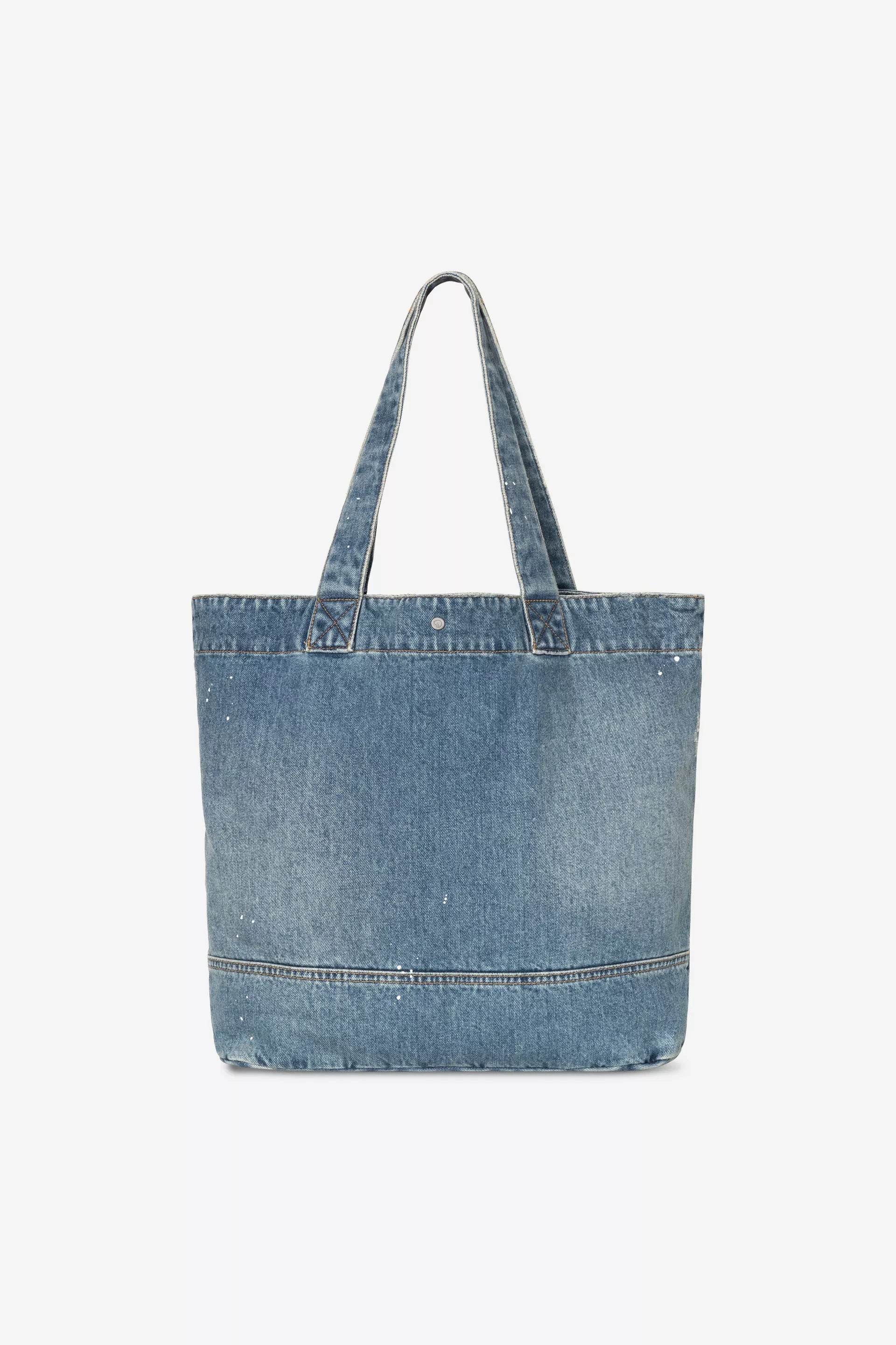 Denim Tote - Blue destroy wash, splatter