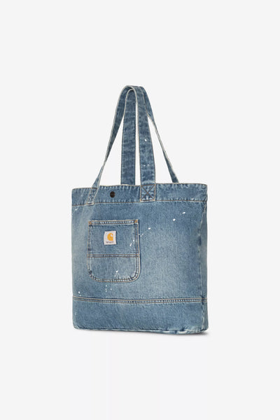 Denim Tote - Blue destroy wash, splatter