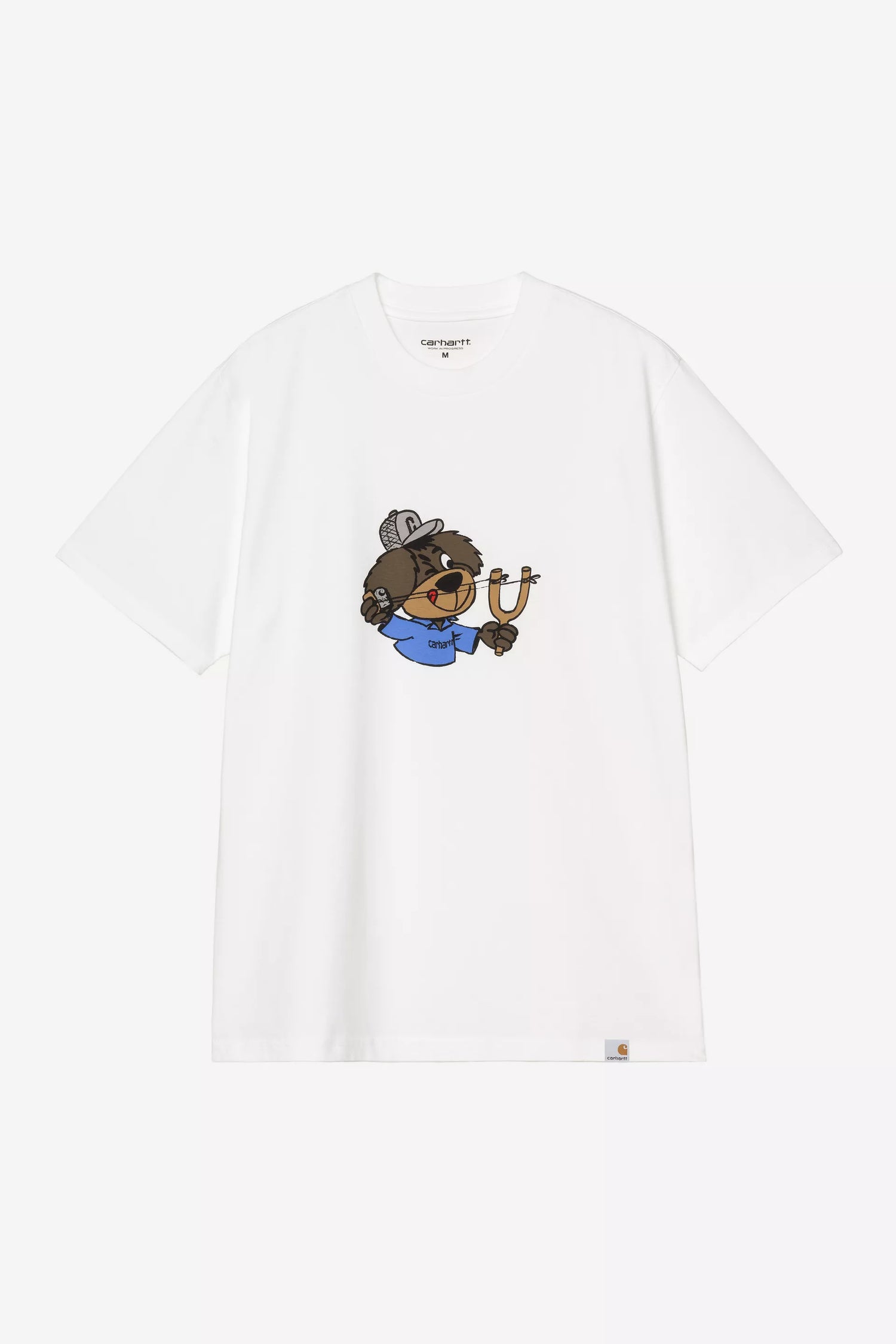 S/S Slingshot T-Shirt - White, Heavy enzyme wash
