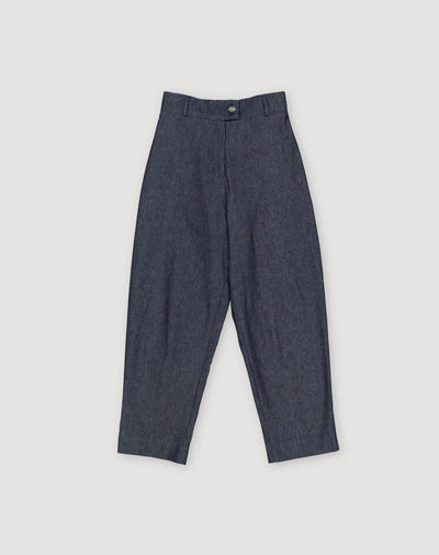 Hemp Denim Barrel Leg Trousers