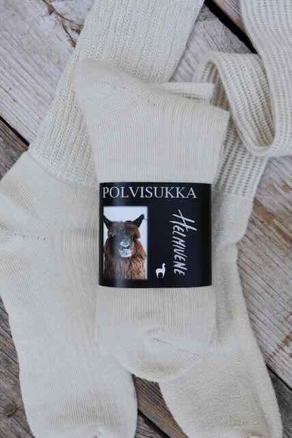 Alpakka Polvisukat - Vaalea
