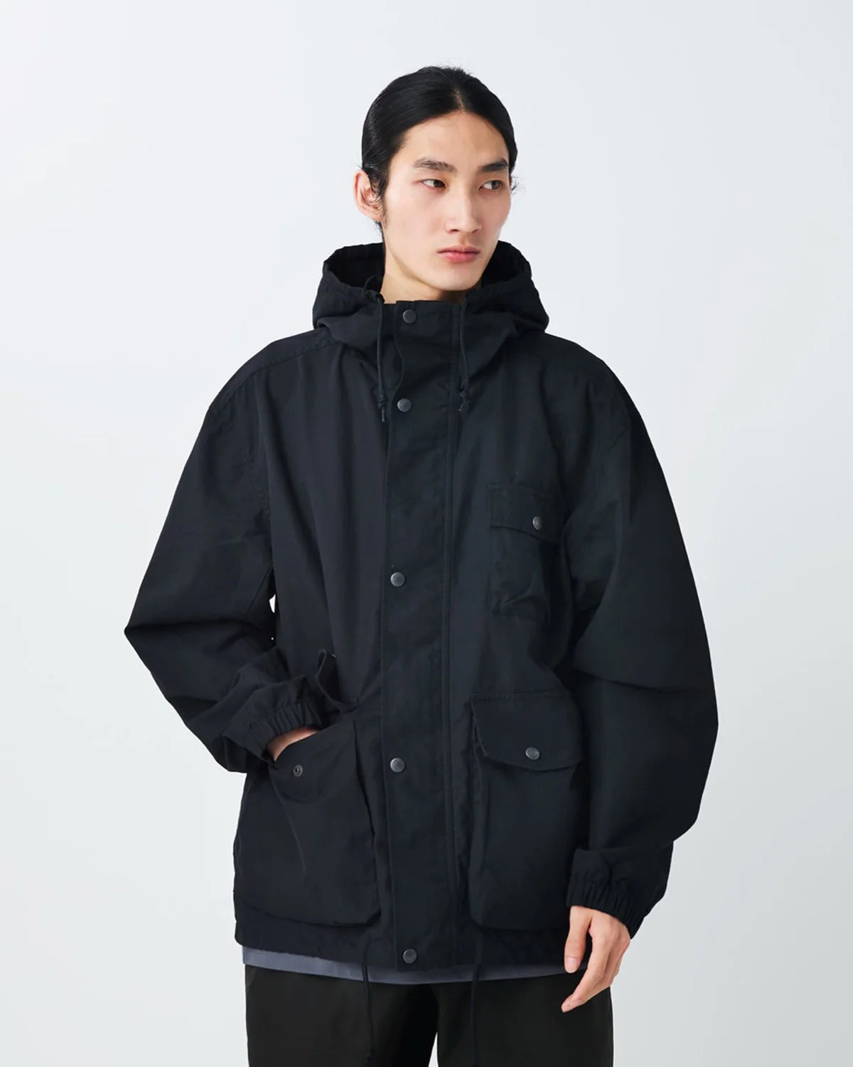 Light Dobby Cloth Parka Black