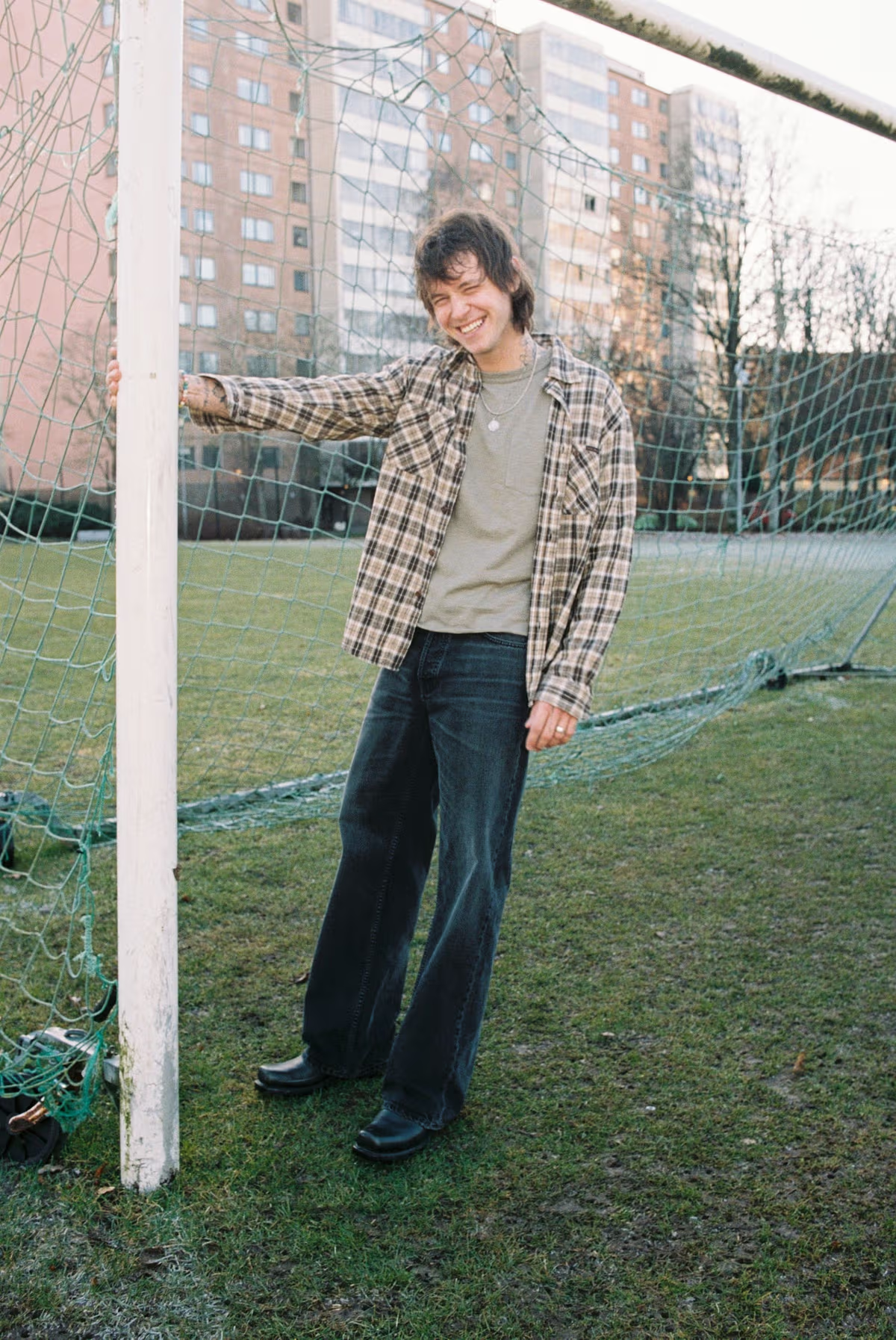 Julian Worker Shirt Check - Brown