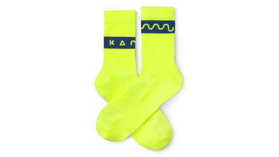 KARHU x SASU KAUPPI Irregular Stripe Sock - Fluo Yellow / Blue Print