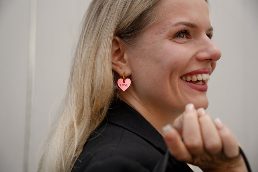 Sydän-korvikset - pinkki