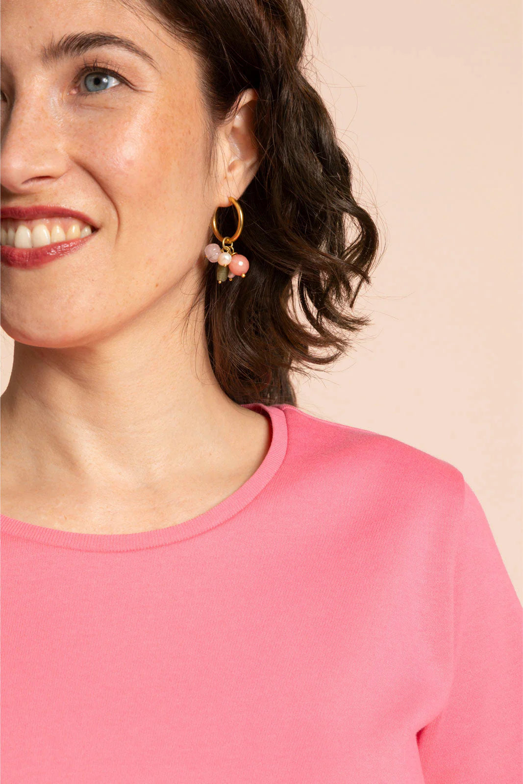 Binita Earrings - Rhodonite