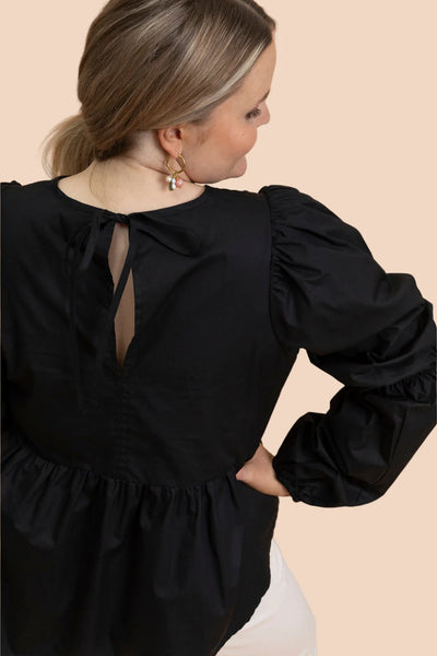 Double Puff Blouse - Black