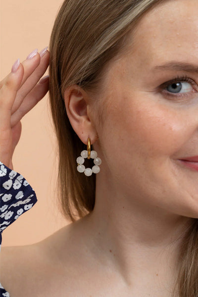 Eva Earrings - White Rainbow