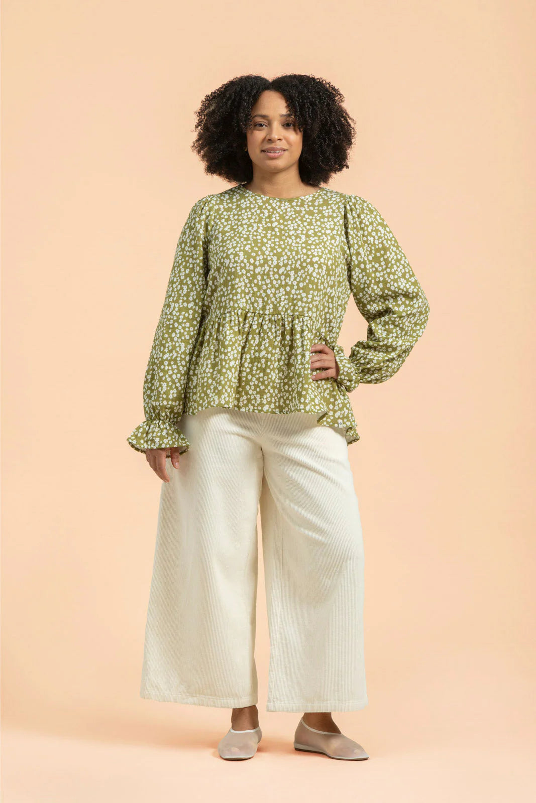 Flounce Blouse - Flora Olive