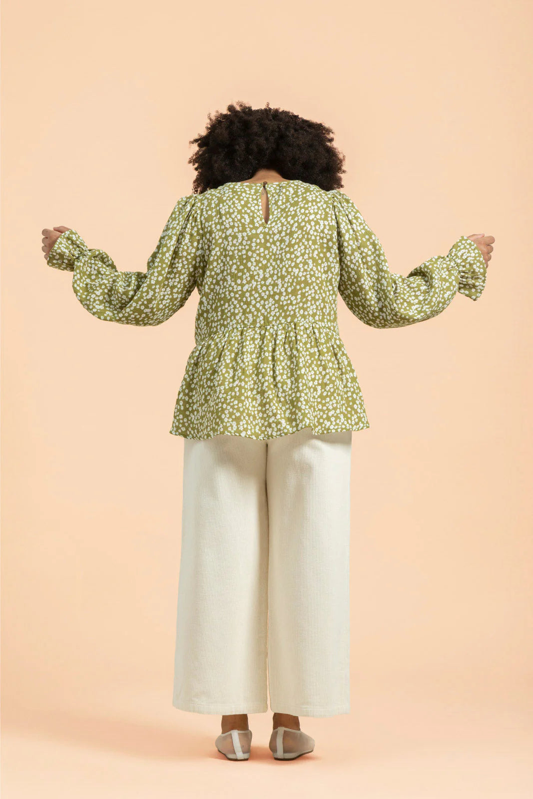 Flounce Blouse - Flora Olive