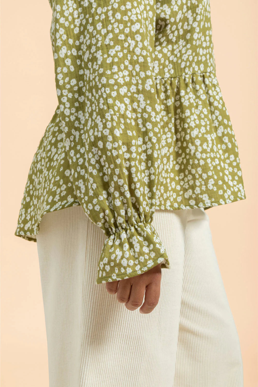 Flounce Blouse - Flora Olive