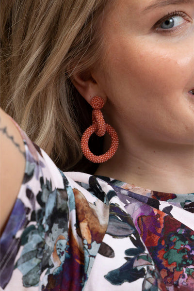 Gia Earrings - Coral Bronze