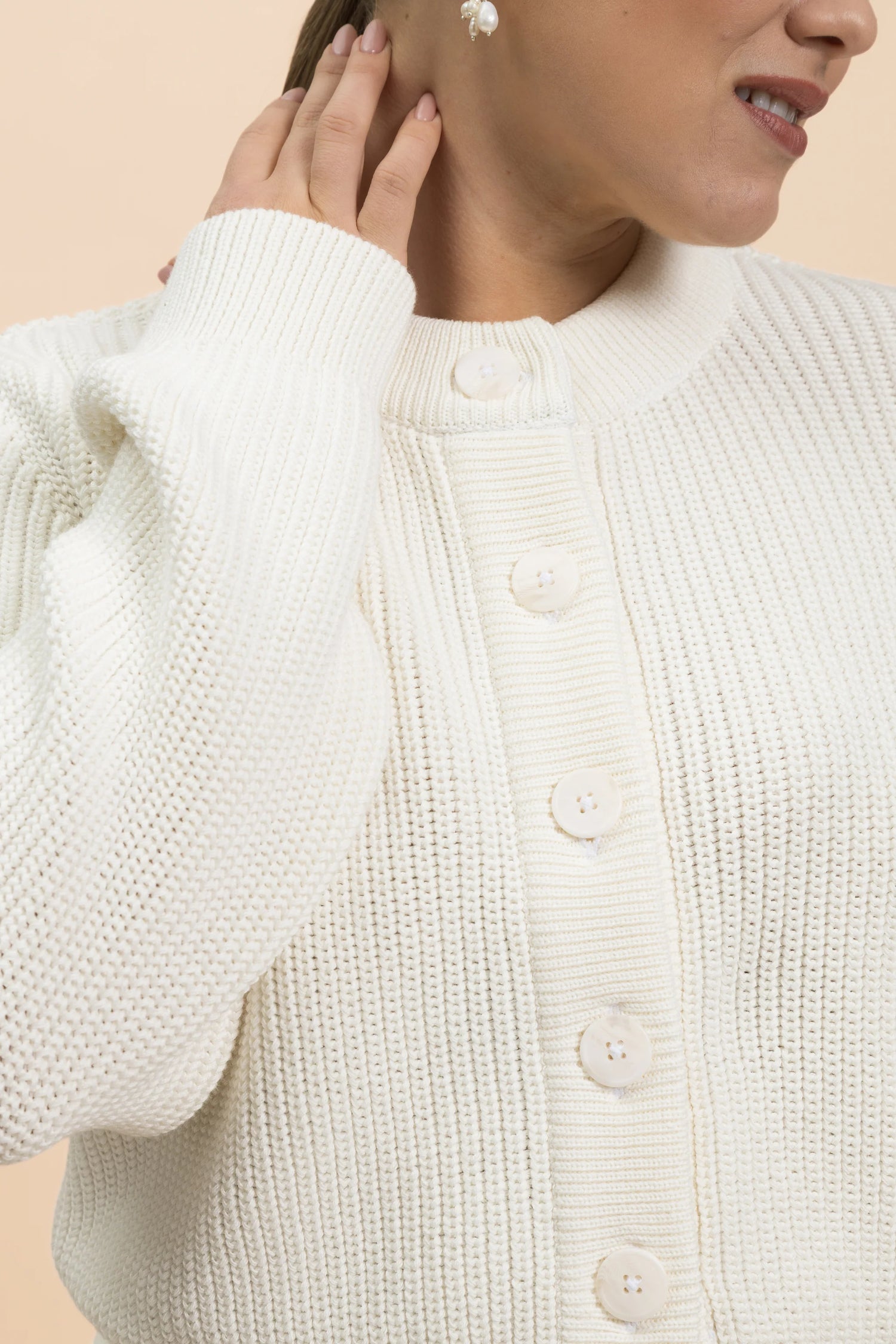 O-neck Cardigan - Offwhite