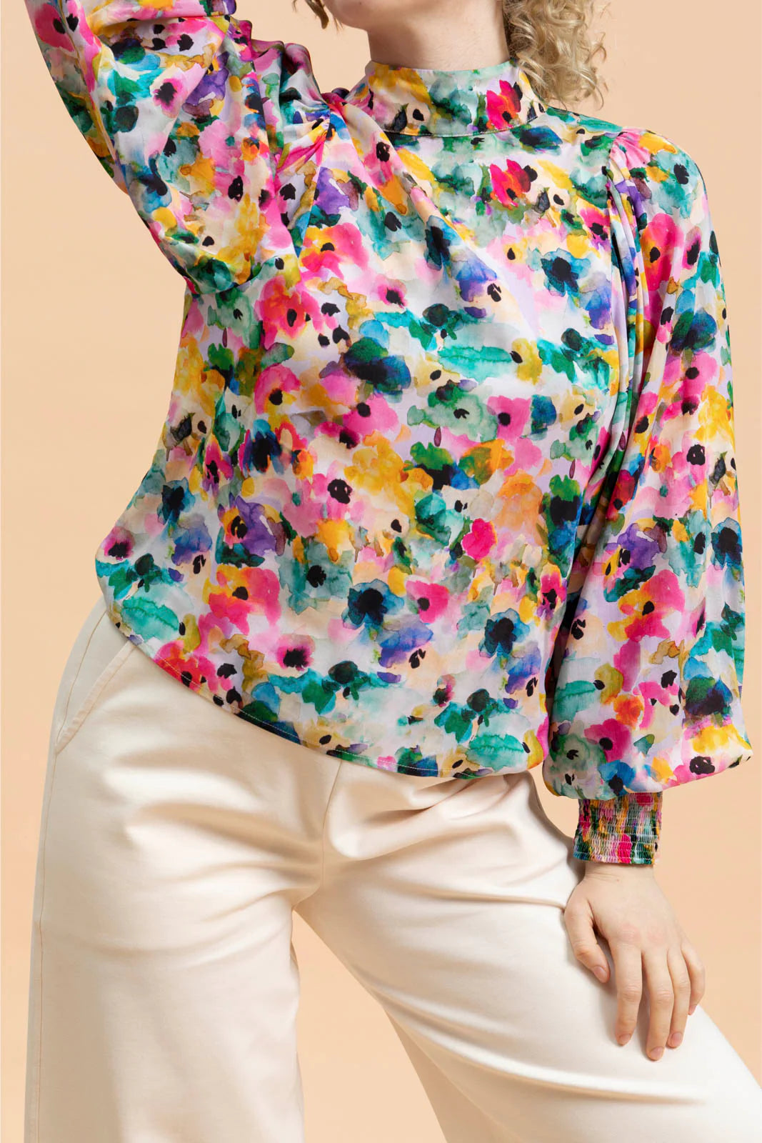 Puff Blouse - Aquarelle Bloom