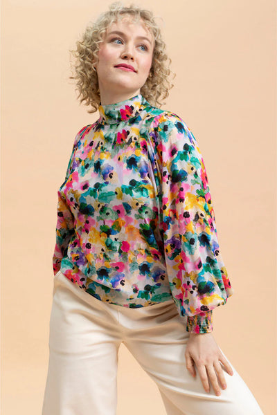 Puff Blouse - Aquarelle Bloom