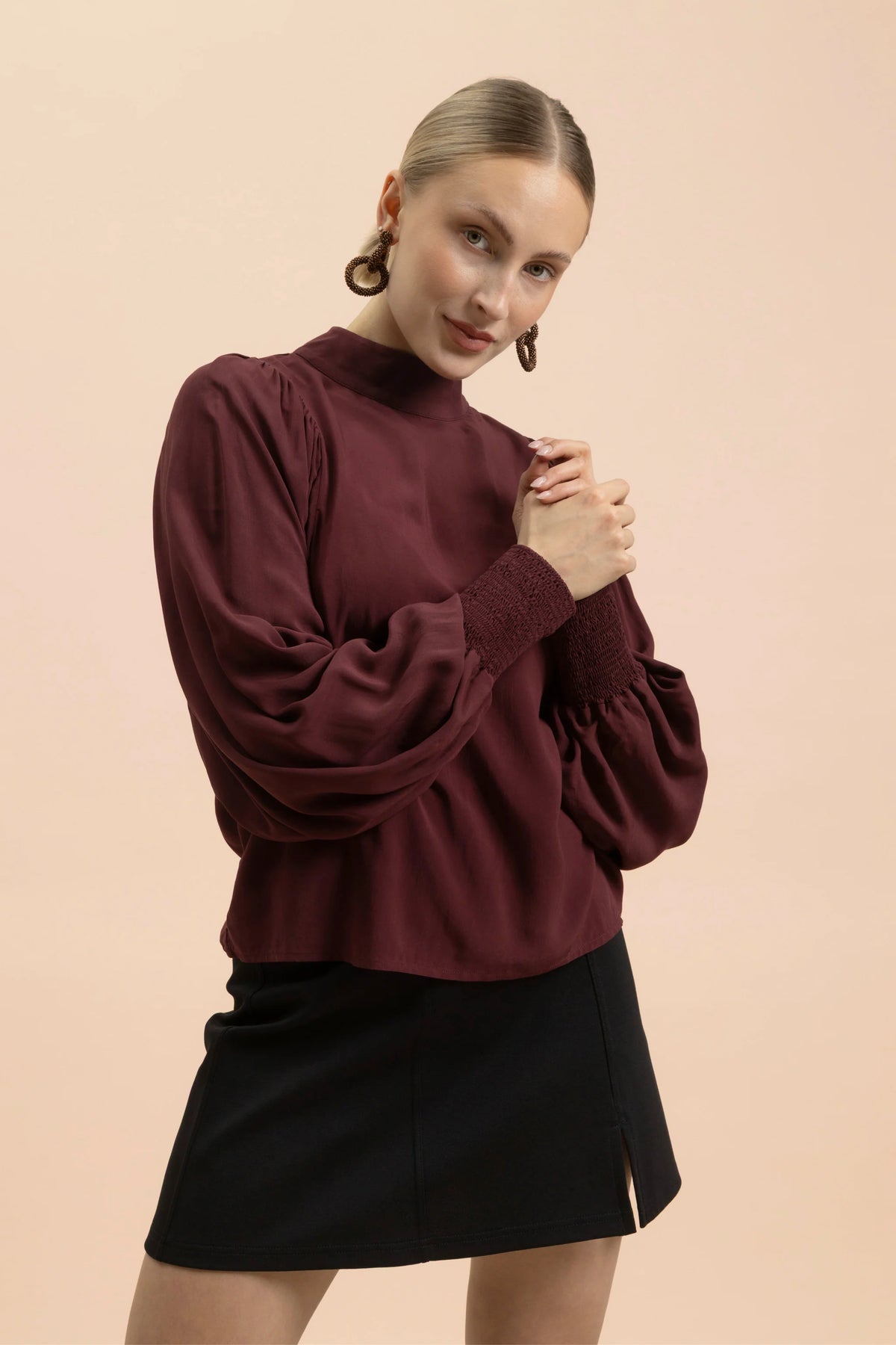 Puff Blouse - Merlot