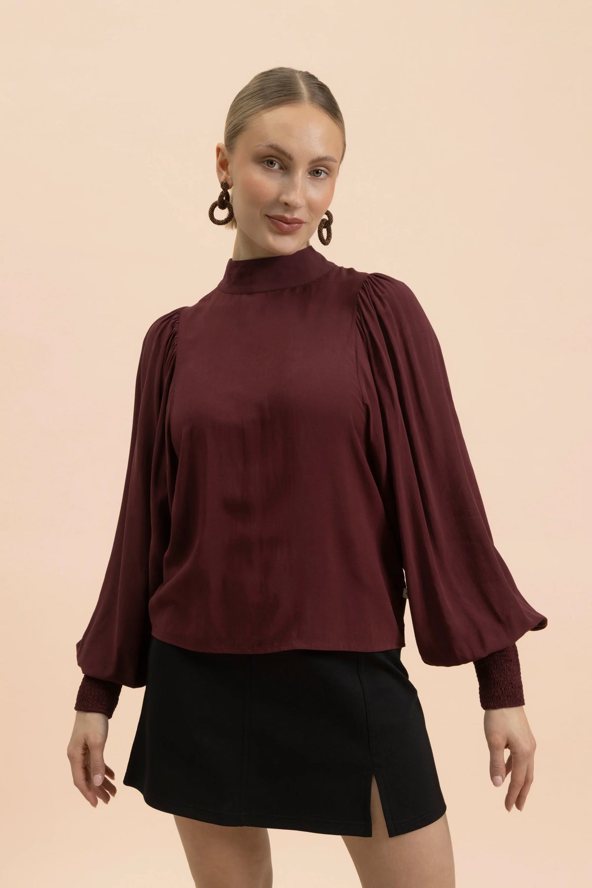 Puff Blouse - Merlot