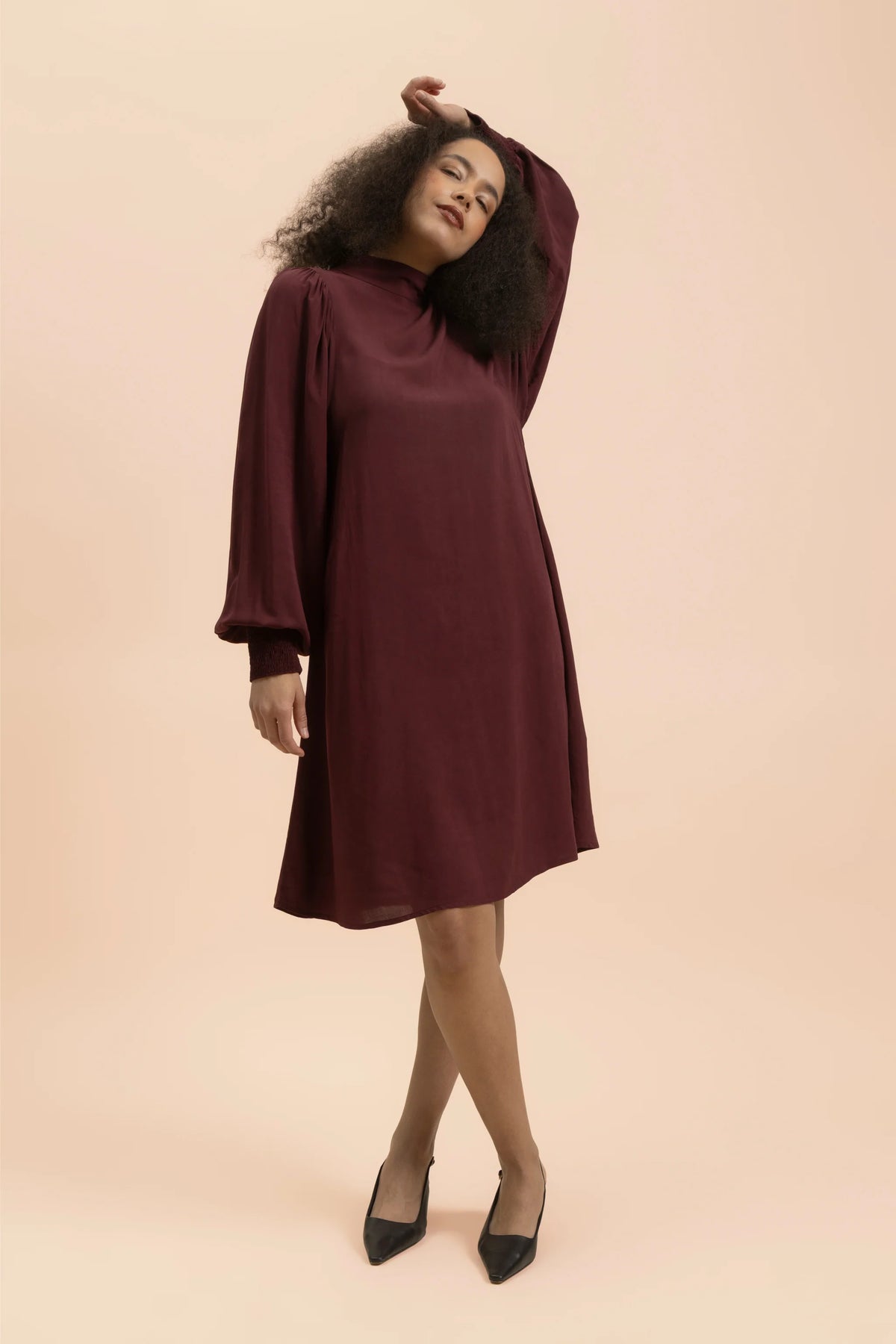 Puff Dress - Merlot