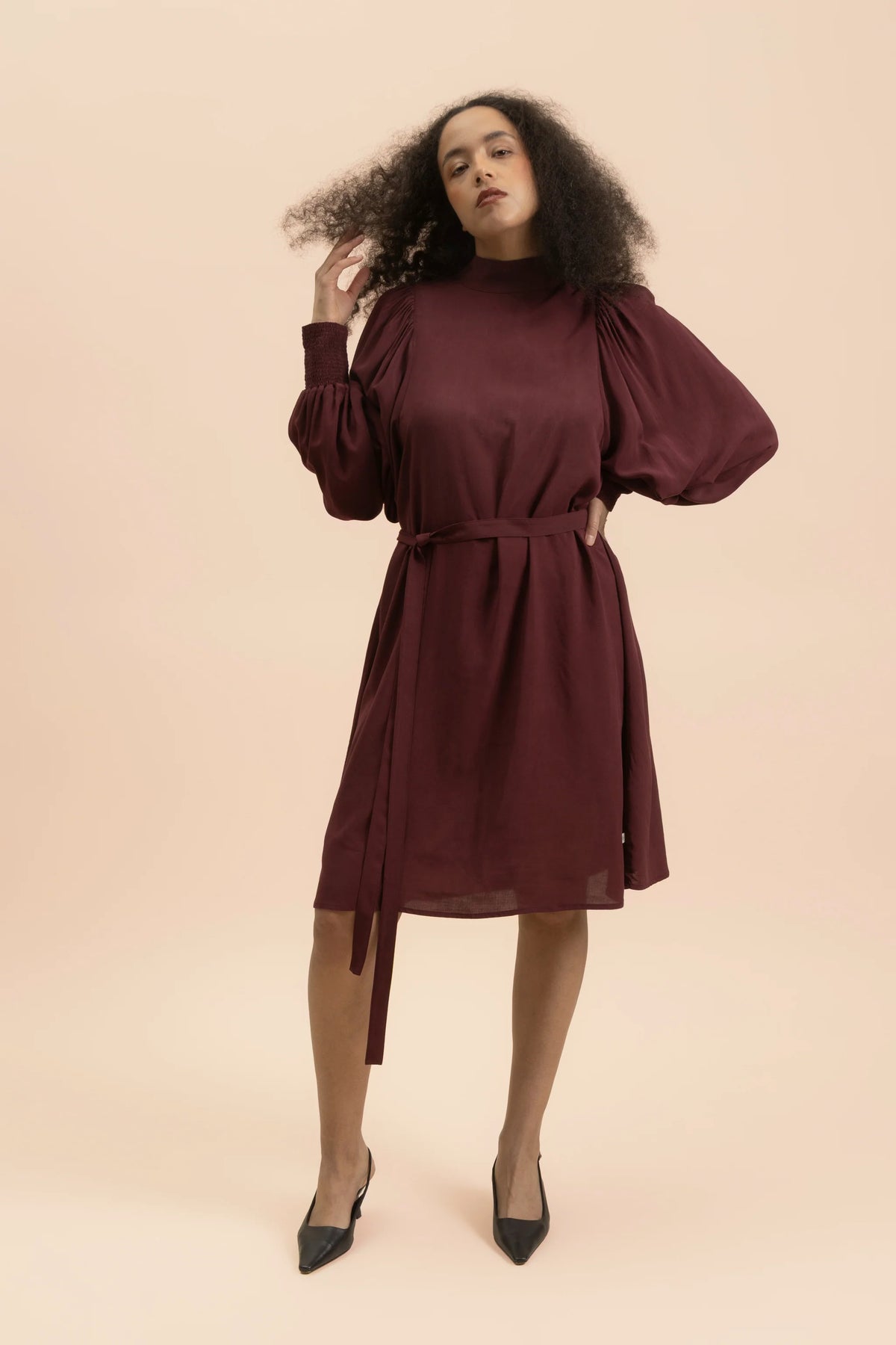 Puff Dress - Merlot