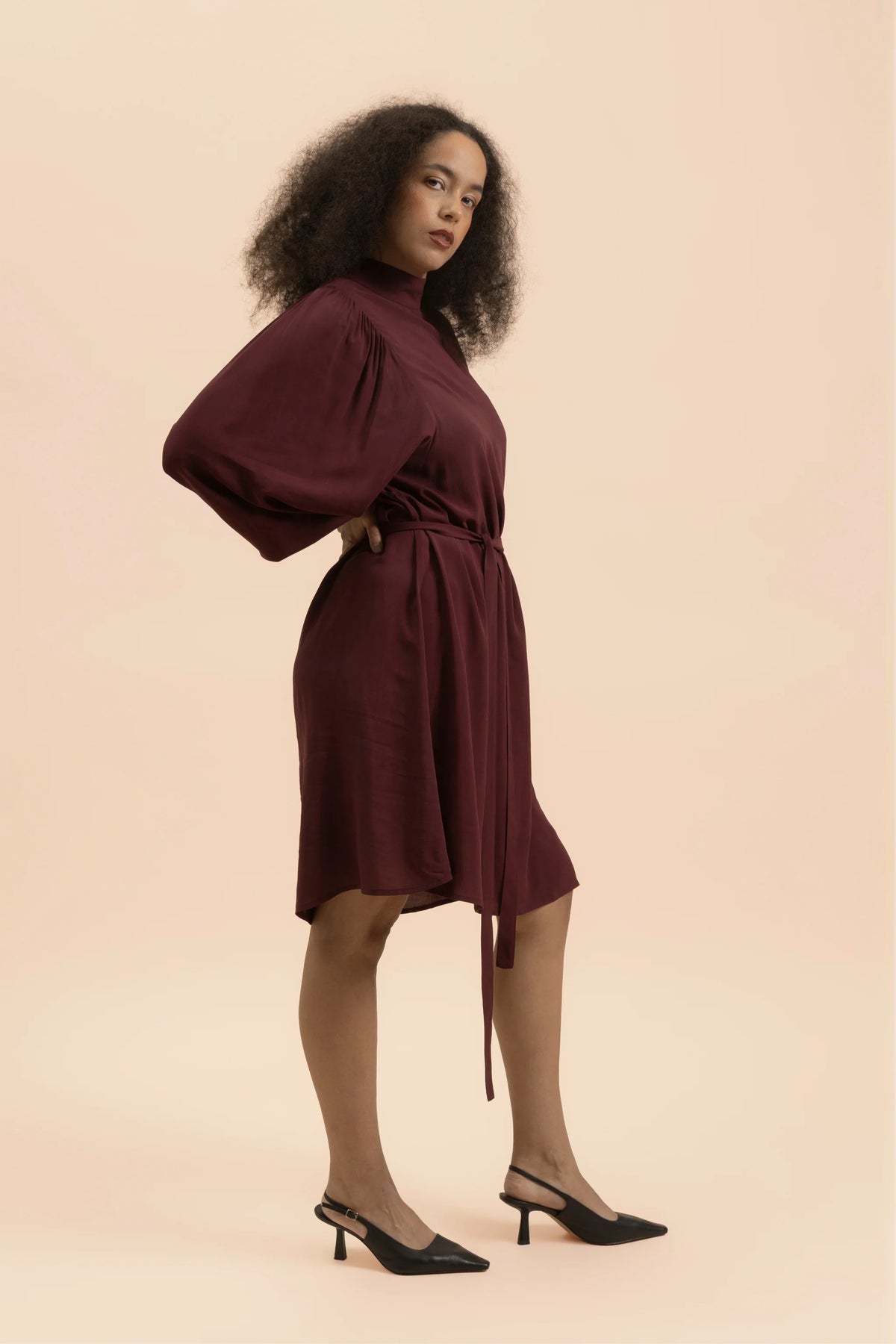 Puff Dress - Merlot