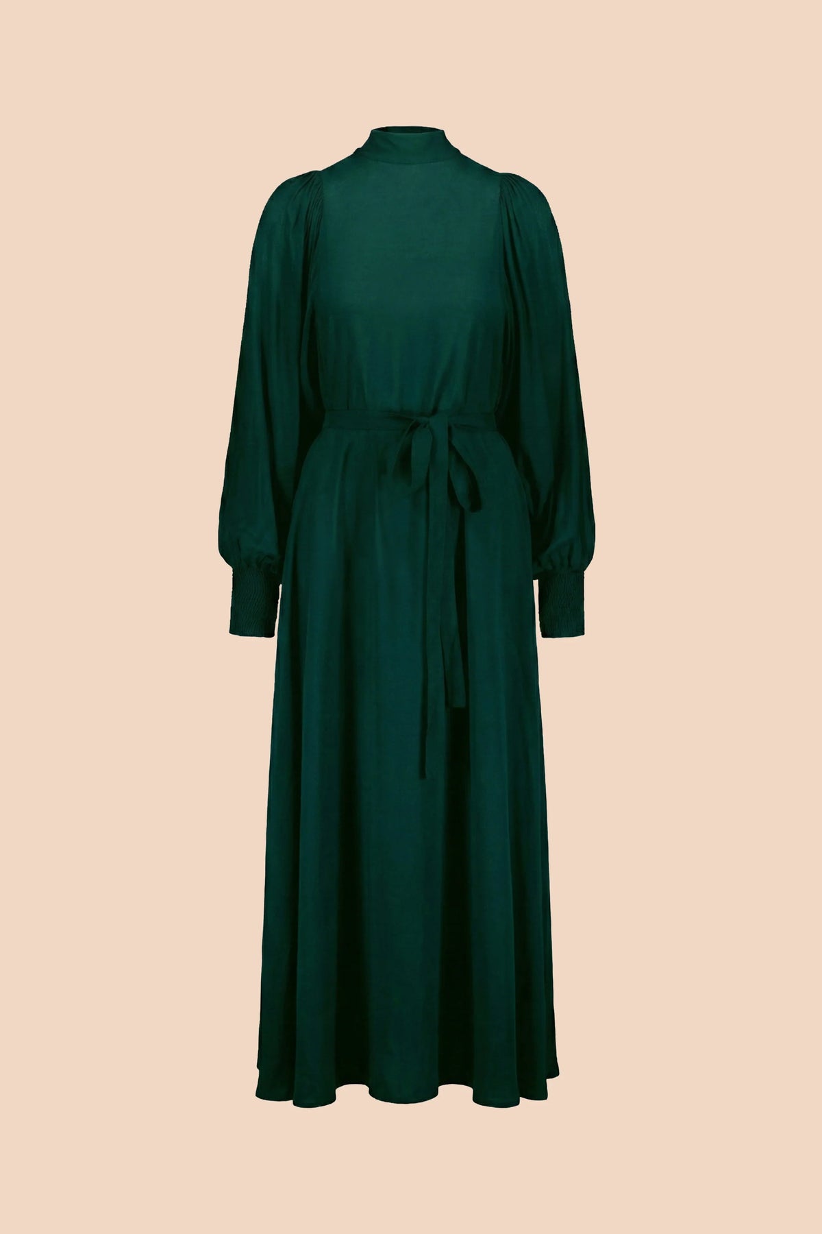 Puff Longline Dress - Dark Green