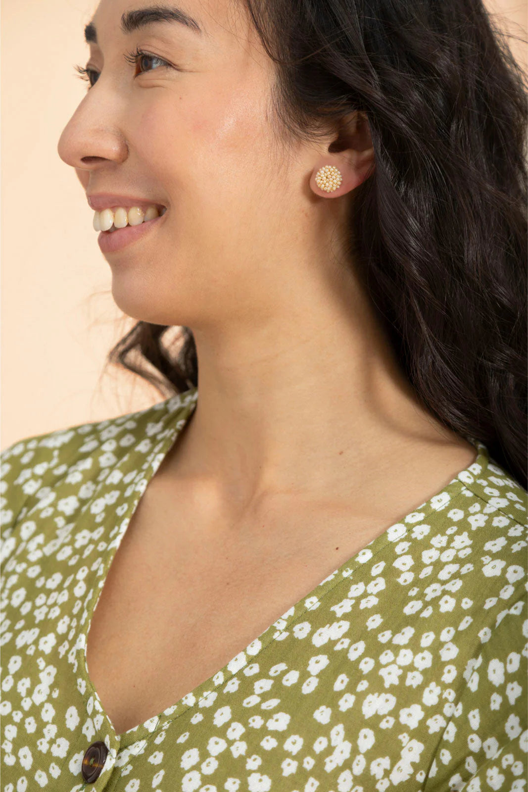 Ruffle Button Dress - Flora Olive