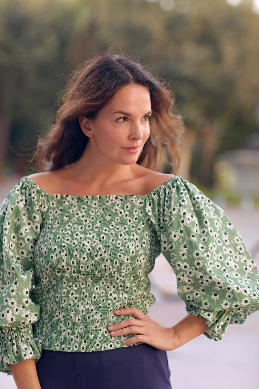 Smock Blouse - Daisy Sage
