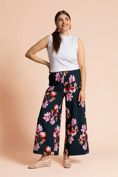 Soft Culottes - Cherry Blossom Navy
