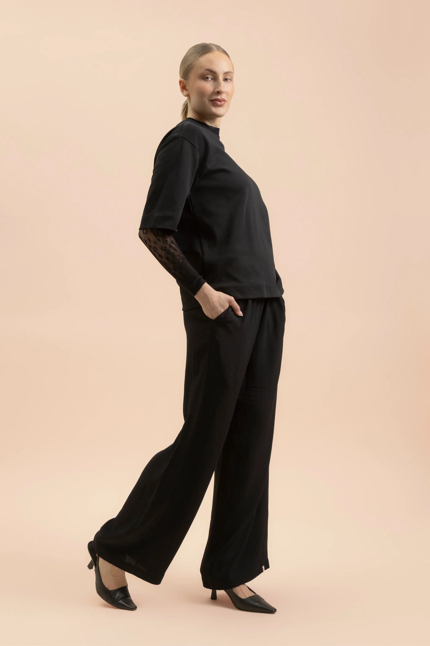 Crepe Trousers - Black