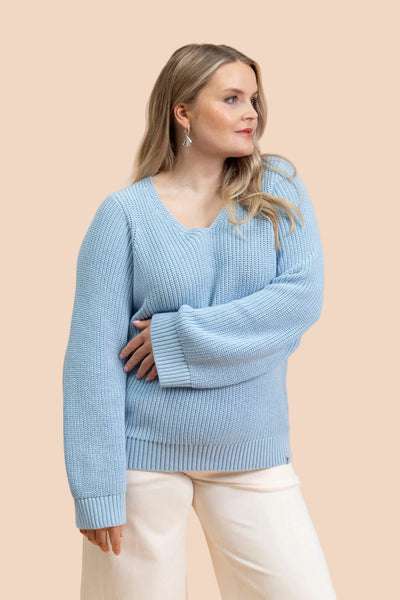 V-neck Jumper - Light Blue