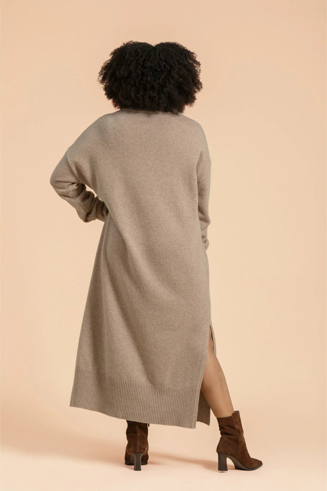 Wool Midi Dress - Oyster