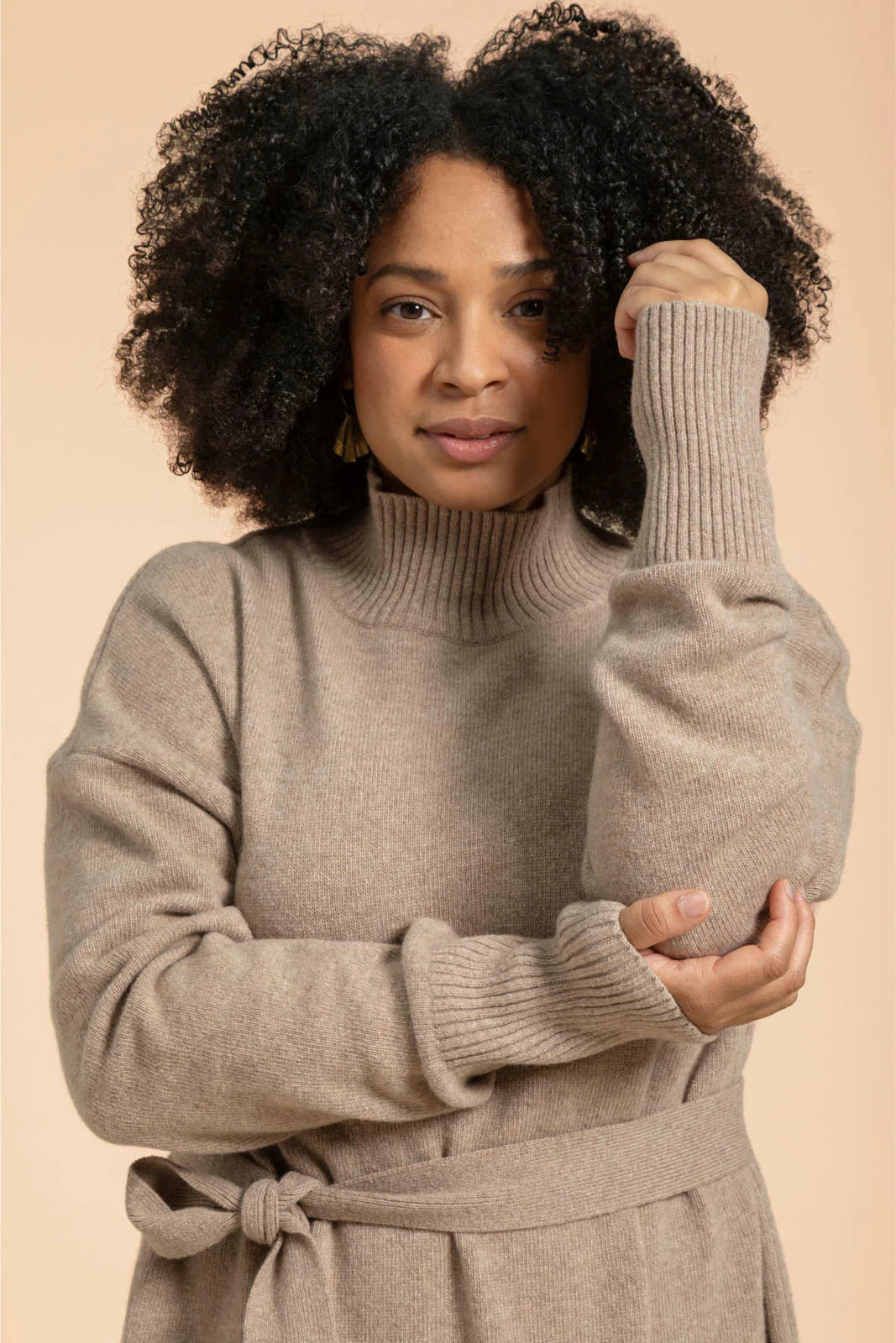 Wool Midi Dress - Oyster