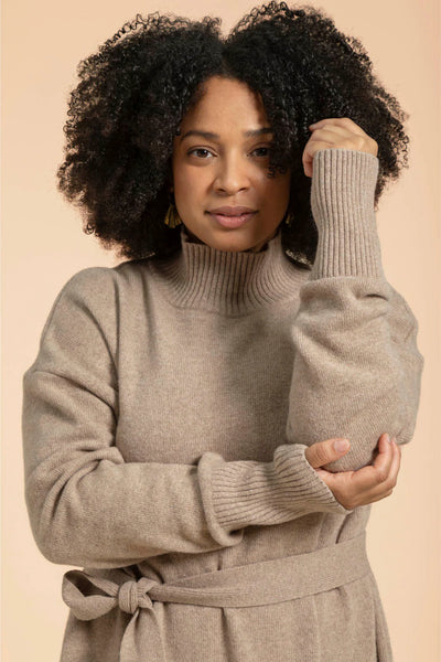 Wool Midi Dress - Oyster