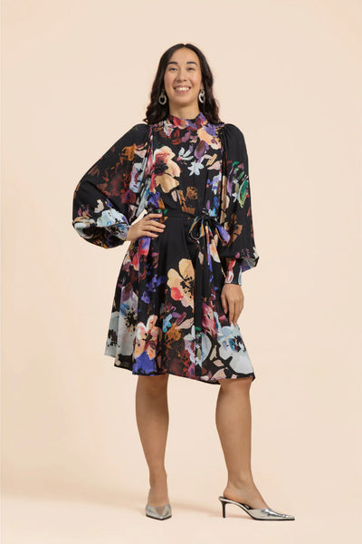 Puff Dress - Black Anemone