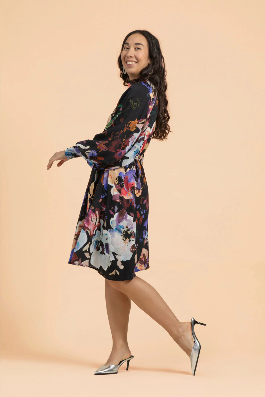 Puff Dress - Black Anemone