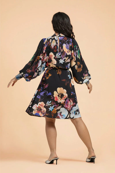 Puff Dress - Black Anemone