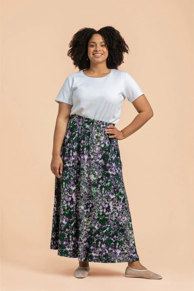 Soft Midi Skirt - Blooming Forest Lilac