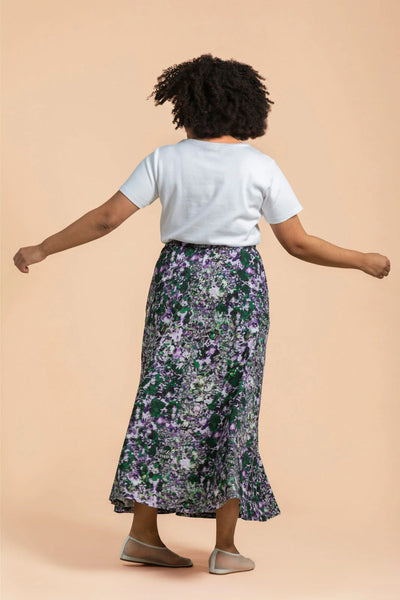 Soft Midi Skirt - Blooming Forest Lilac