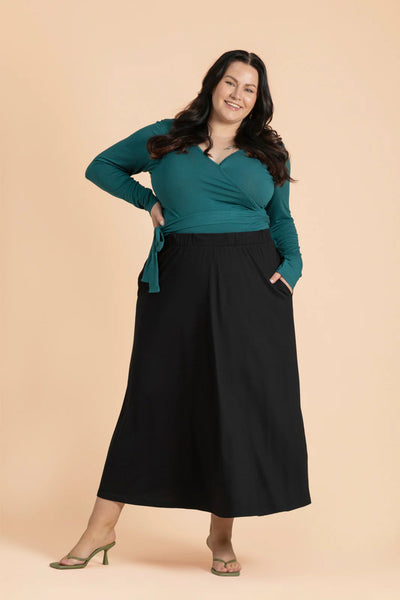 Soft Midi Skirt - Black