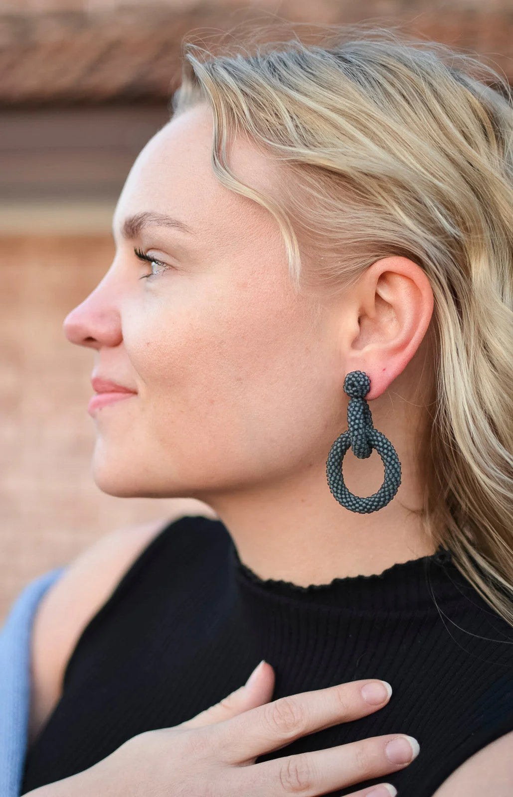 Gia Earrings - Grey