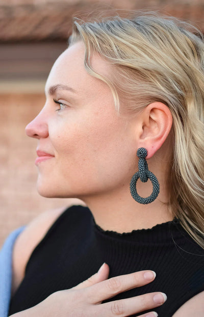 Gia Earrings - Grey