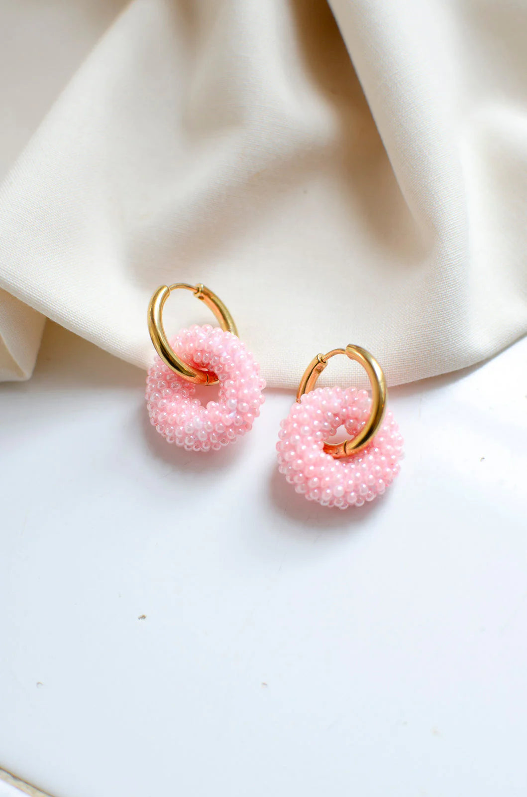 Veda Earrings - Pearl Pink
