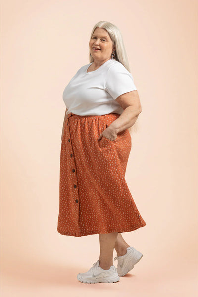 Button Skirt - Vintage Leaf