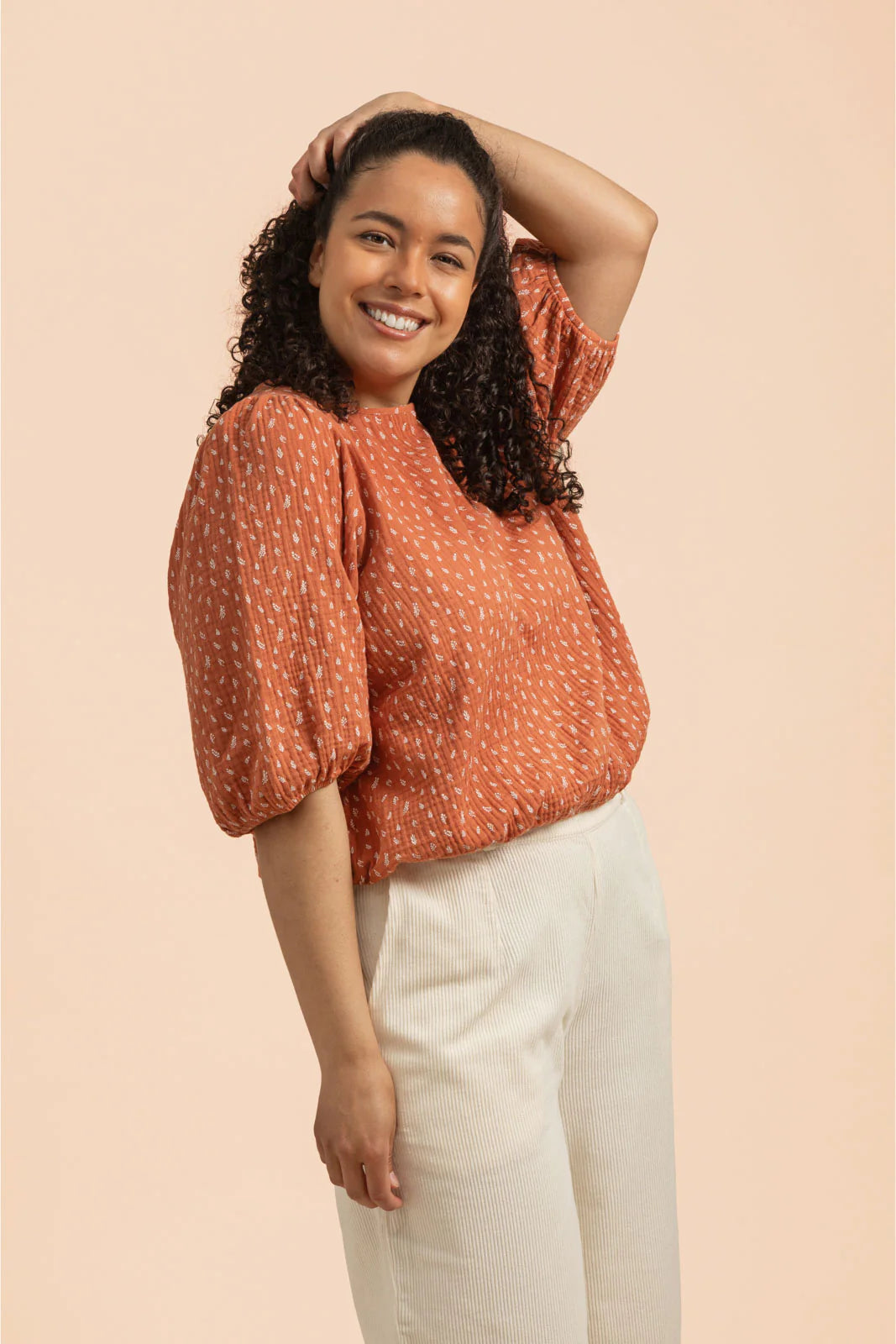 Cropped Blouse - Vintage Leaf